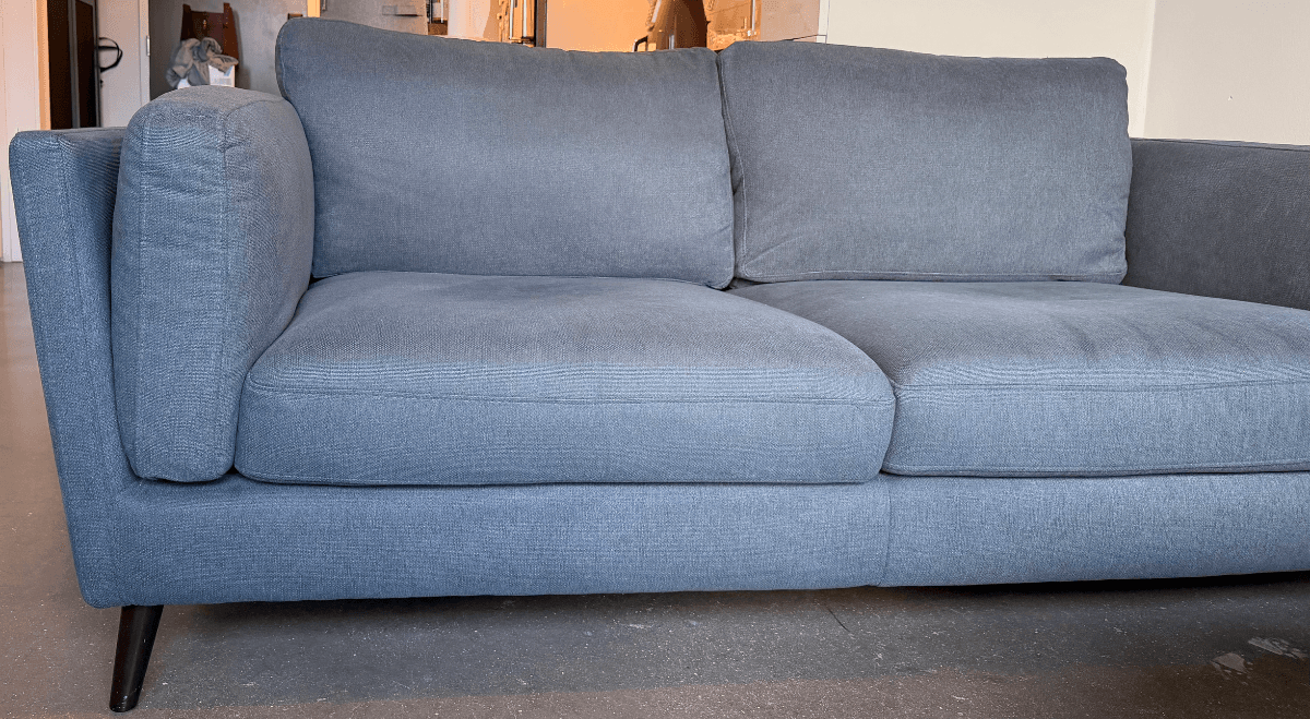 Macy's Mid-Century Sofa — Blue-Gray, Excellent Condition